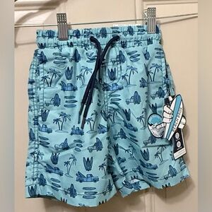 Beach Bros Quick Dry Gradient Surf Sun Protection Swim Trunks in Turquoise Sz 7